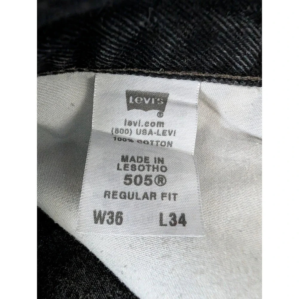 Vintage Levi's 505XX Regular Fit Men's Straight Jeans Size 36x34 Black Dark Wash
